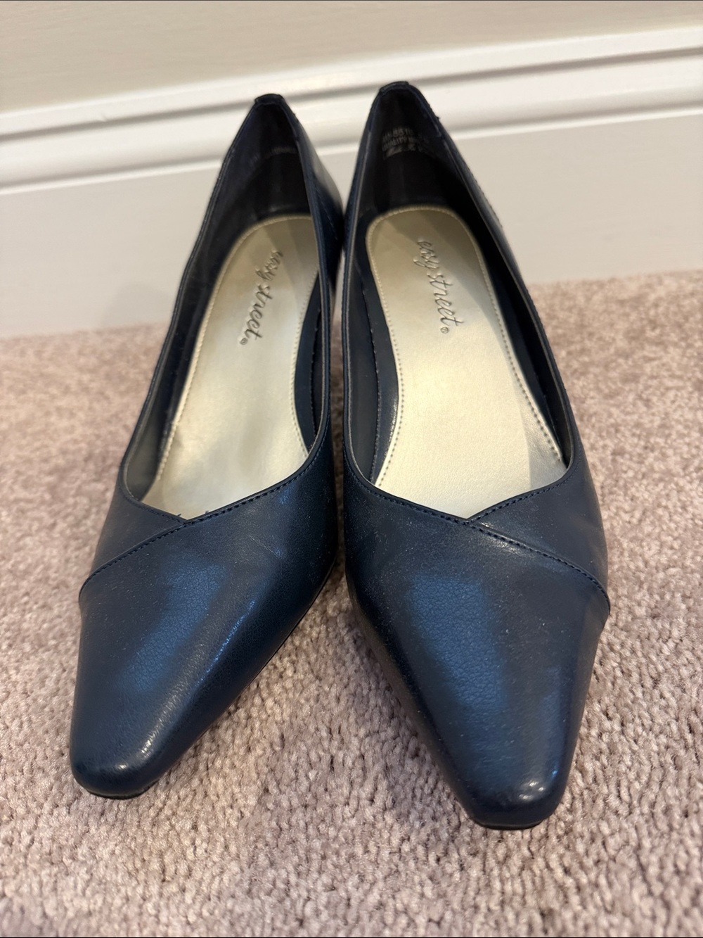 Easy Street Navy Blue Low Heel Pumps